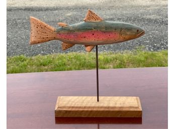 BOB BEEBE CARVED AND PAINTED RAINBOW TROUT