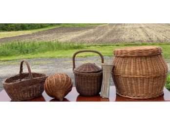 COLLECTION OF (5) MISC BASKETS