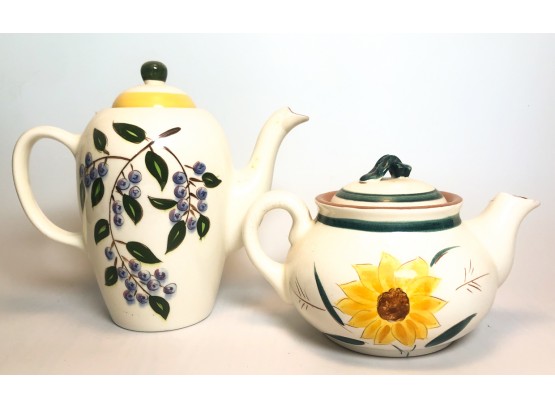 (2) BLUEBERRY & WILDFLOWER PIECES OF STANGL POTTERY