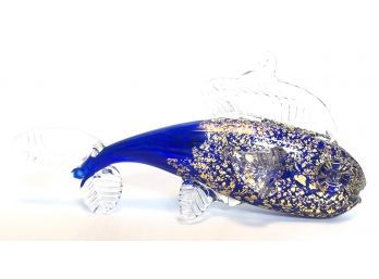 MURANO GLASS DOLPHIN With GOLD FLEX