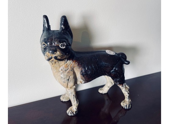 CAST IRON FRENCH BULL DOG IN ORIGINAL PAINT