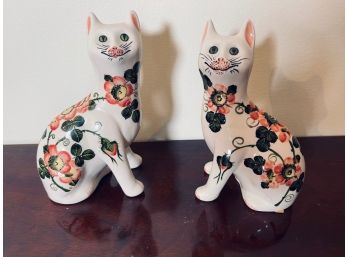 G.H. HILL DECORATED POTTERY CATS, MADE IN SCOTLAND