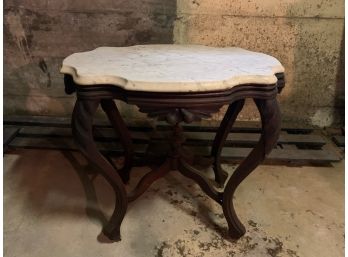 MARBLE TOP TURTLE TABLE