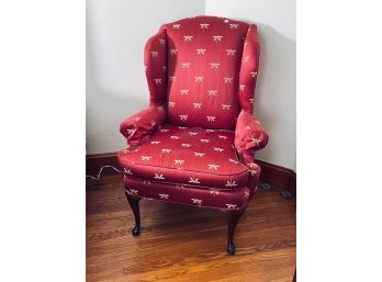 LADY'S QUEEN ANN CUSTOM UPHOLSTERED WING CHAIR