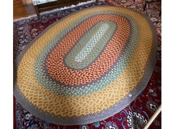 BEAUTIFUL HAND STICHTED OVAL BRAIDED RUG