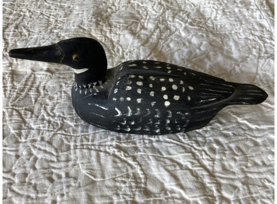 LATE 20THc H SLOAN OF MAINE SIGNED LOON DUCK DECOY