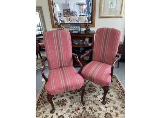 PR LATE 20THc THOMASVILLE UPHOLSTERED ARM CHAIRS