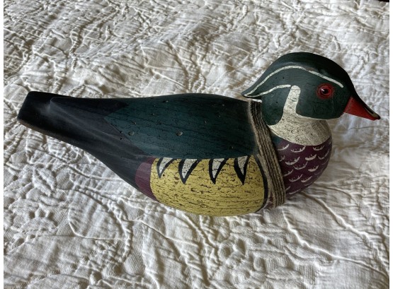 S.R. WHITE CRESTED WOOD DUCK DECOY