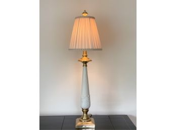 REEDED & ACANTHUS LEAF DECORATED LENOX TABLE LAMP