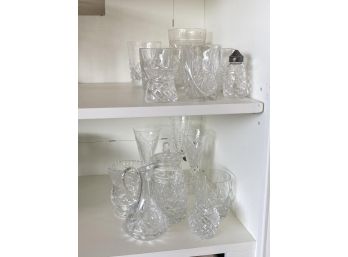 (17) MOSTLY VINTAGE CUT GLASS PIECES