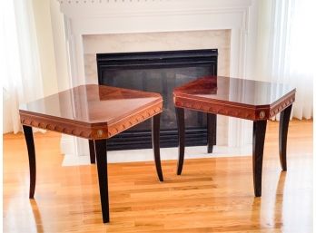 (2) STANLEY FURNITURE END TABLES ON FRENCH LEGS