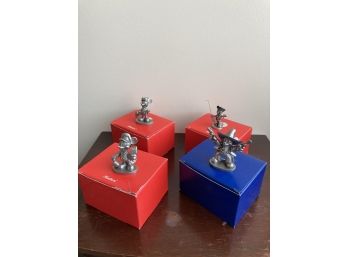 (4) LATE 20THc PEWTER MICKEY MOUSE MINIATURES