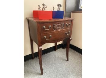 VINTAGE 20THc MAHOGANY TWO DRAWER STAND
