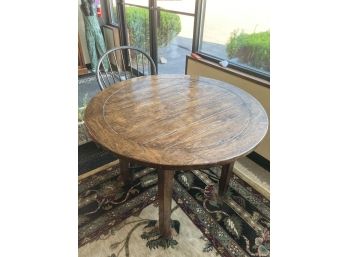 LATE 20THc BAUSMAN & CO BENCH MADE ROUND TABLE