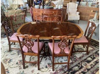 LATE 20THc VERY FINE BAKER MAHOGANY TABLE & CHAIRS
