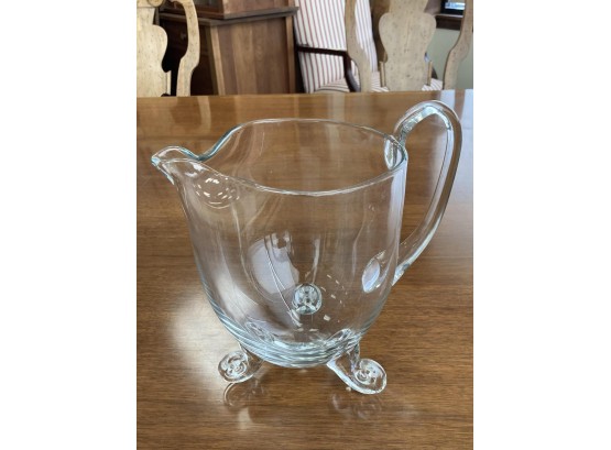 LATE 20THc STEUBEN QUALITY GLASS PITCHER