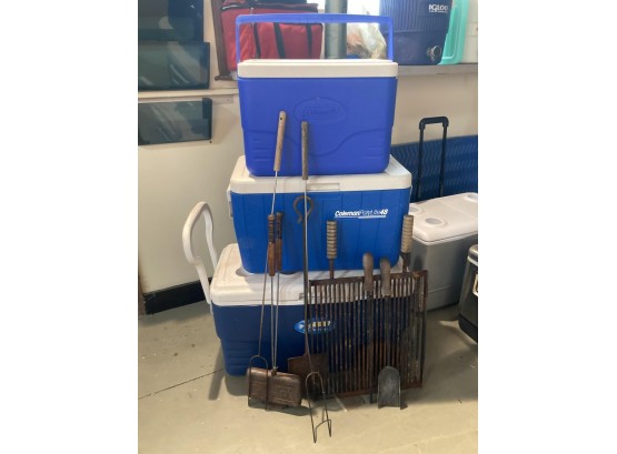 (3) COLEMAN COOLERS & GRILLING EQUIPMENT