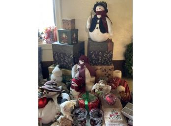 CHRISTMAS SNOW MEN, BOXES, CANDLES & OTHERS