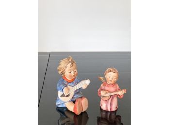(2) HUMMEL FIGURINES WITH INSTRUMENTS