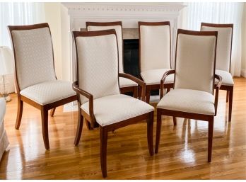 (6) STANLEY FURNITURE MAPLE & UPHOLSTERED CHAIRS