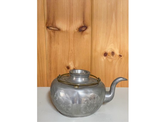 ASIAN PEWTER TEAPOT SIGNED IN CHARACTERS