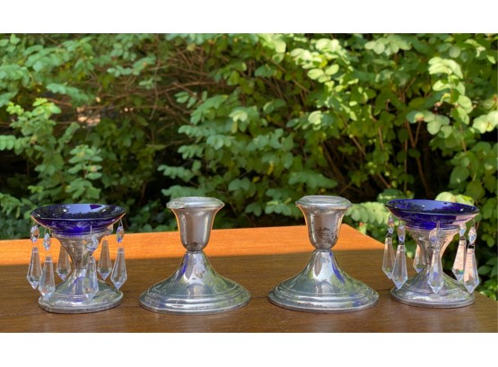 (2) PAIRS OF WEIGHTED STERLING CANDLESTICKS