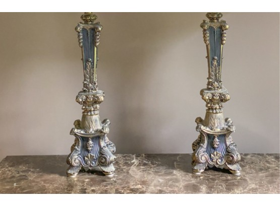 NICE QUALITY COLUMN FORM CAST TABLE LAMPS