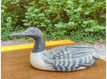 CARVED AND PAINTED MUSCOVY DECOY