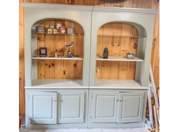 (3)  ARCHED TOP PAINTED STORAGE UNITS