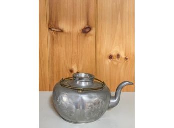 ASIAN PEWTER TEAPOT SIGNED IN CHARACTERS