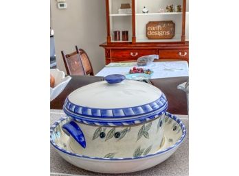 BAUM BROS ITALIAN SOUP TUREEN WITH UNDERPLATE