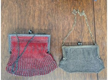 (2) VINTAGE CHAINMAIL COIN PURSES