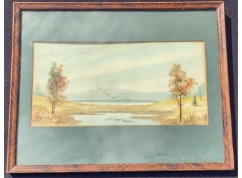 W.L. WILLIAMS 'NEW ENGLAND SCENE WITH GEESE'