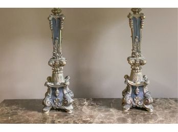 NICE QUALITY COLUMN FORM CAST TABLE LAMPS