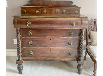 (3) OVER (4) EMPIRE CHEST with CARVED SUPPORTS