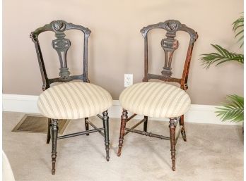 PAIR OF PAINTED AESTHETIC MOVEMENT SIDE CHAIRS