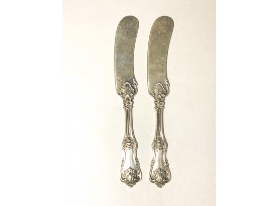 PAIR STERLING SILVER BUTTER KNIVES
