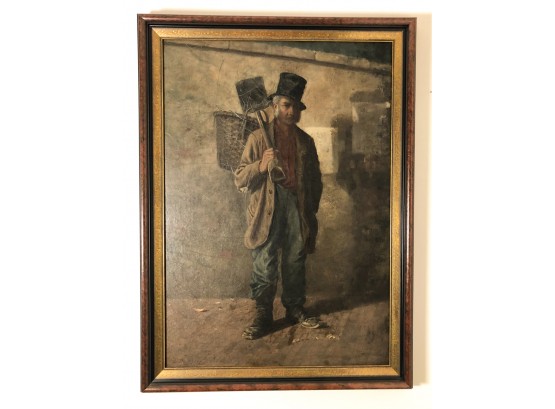 EDWARD BURRILL OIL ON CANVAS PAINTING DATED 1882