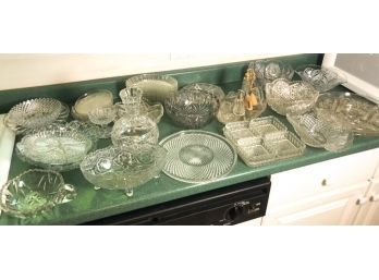 LARGE COLLECTION CUT GLASS PIECES