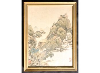 FRAMED CHINESE PAINTING ON SILK