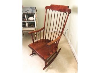 CONTEMPORARY ROCKING CHAIR IN RED STAIN