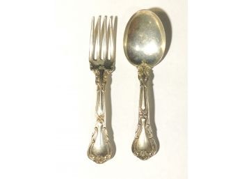 STERLING SILVER CHILDRENS FORK AND SPOON