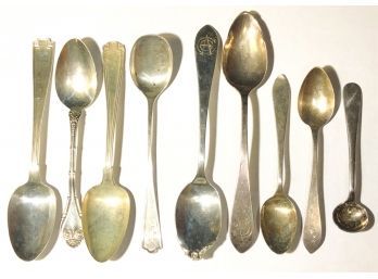 (9) MISC STERLING SILVER SPOONS