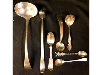 (7) PCS MISC SILVER PLATED FLATWARE