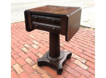 ANTIQUE (2) DRAWER MAHOGANY STAND