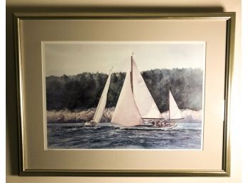DONALD DEMERS PENCIL SIGNED NUMBERED SAILING PRINT