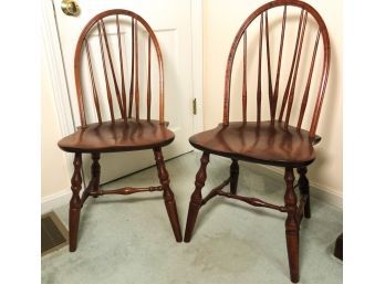 (2) VINTAGE MAPLE WINDSOR SIDE CHAIRS