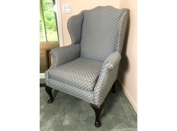 QUEEN ANNE UPHOLSTERED WING BACK CHAIR