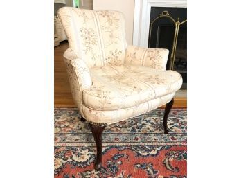 QUEEN ANNE STYLE UPHOLSTERED ARMCHAIR