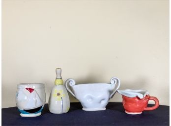 (4) JANICE HOLT (20th c) ART POTTERY WARES